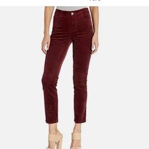 Paige Pants Corduroy Burgundy Skinny Hoxton Size 27 Cotton
